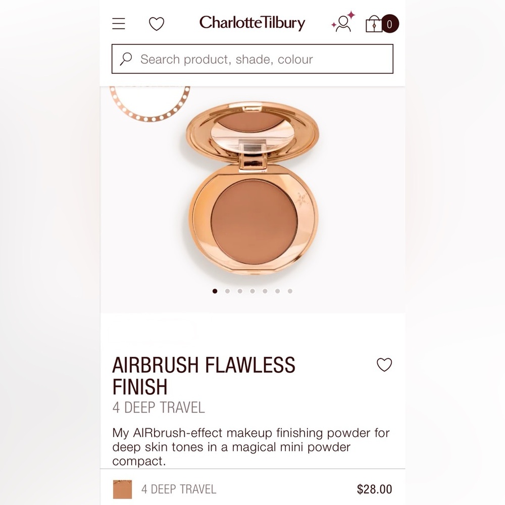 New in Box Charlotte Tilbury Mini Airbrush Flawless Finish Setting Powder